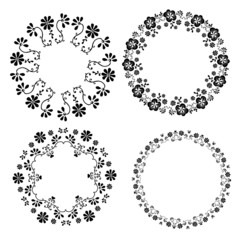 round black and white frame