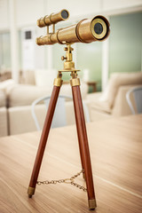 vintage brass telescope