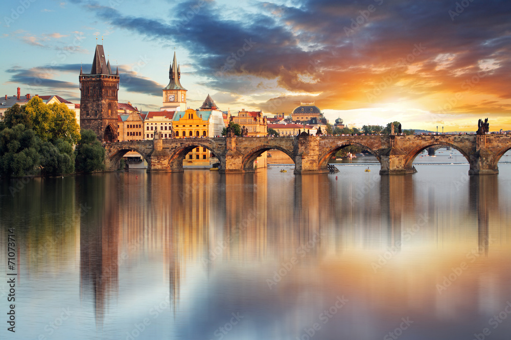 Wall mural Prague - Charles bridge, Czech Republic