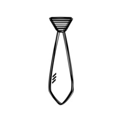 Vector of sketch doodle, necktie icon on isolated background