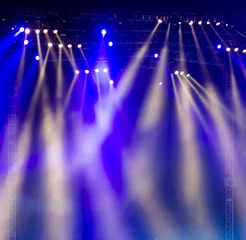 Photo sur Plexiglas Lumière et ombre Vector Stage Spotlight with Laser rays