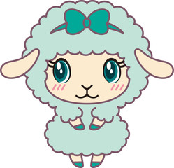 リボンひつじミントグリーン