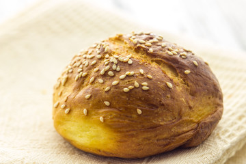 Home made bread with sesame