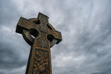 celtic cross stormy sky