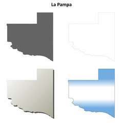 La Pampa blank outline map set