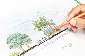 Landscape architect design section plan