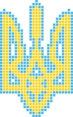 Pixeled Coat of Arms of Ukraine
