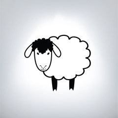 black silhouette of sheep
