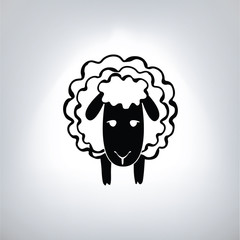 black silhouette of sheep