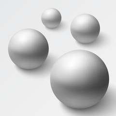 Abstract background with realistic grey spheres