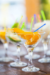 Fruit cuts in a glass