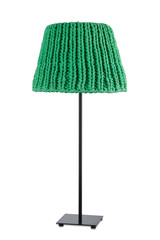 Green floor lamp, isolated on white background.