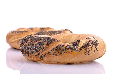 Precle z makiem na białym tle