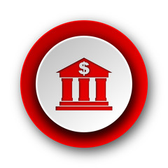 bank red modern web icon on white background