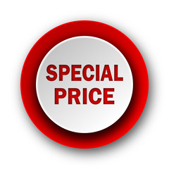 special price red modern web icon on white background
