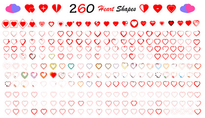 Heart shapes set