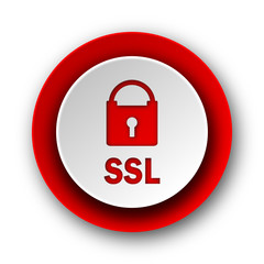 ssl red modern web icon on white background