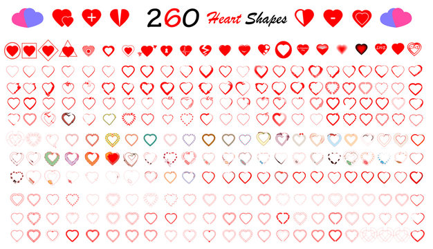 Heart shapes set