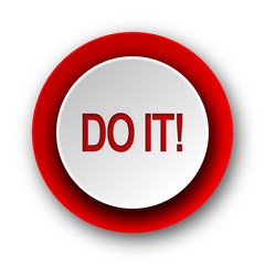 do it red modern web icon on white background
