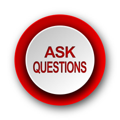 ask questions red modern web icon on white background