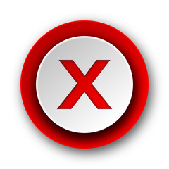 cancel red modern web icon on white background