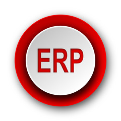 erp red modern web icon on white background