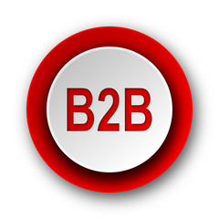 b2b red modern web icon on white background