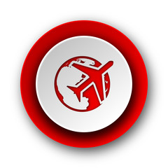 travel red modern web icon on white background