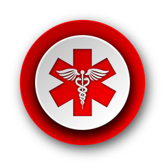 emergency red modern web icon on white background
