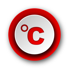 celsius red modern web icon on white background