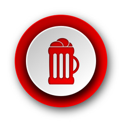 beer red modern web icon on white background