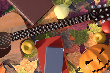 Autumn illustration in 3D