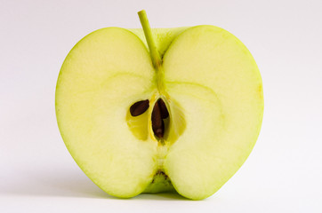 half green apple