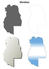 Mendoza blank outline map set