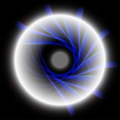 Blue radial background on black background