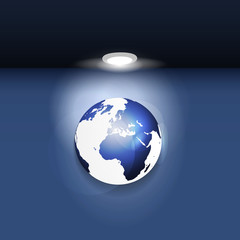 Spotlight Over an Earth Globe - Concept Illustration