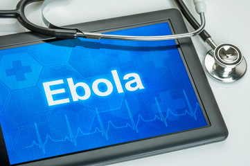 Tablet mit der Diagnose Ebola auf dem Display