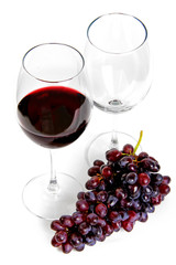 Red wine and grape