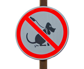 Prohibiting sign for dogs