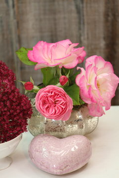 Sommerrosen & rosa Herz