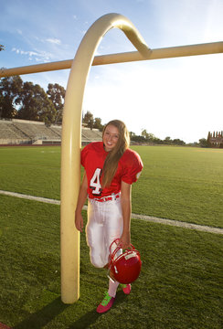 Female High School American Football Player