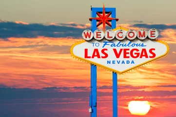 Rolgordijnen Welkom bij het Las Vegas-bord © somchaij