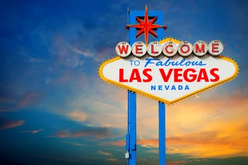 Fotobehang Welkom bij Las Vegas Sign © somchaij