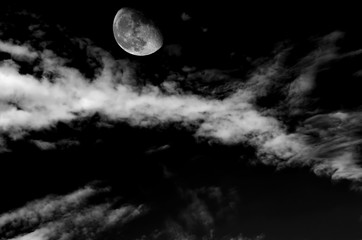 Obraz na płótnie Canvas Moon and Clouds