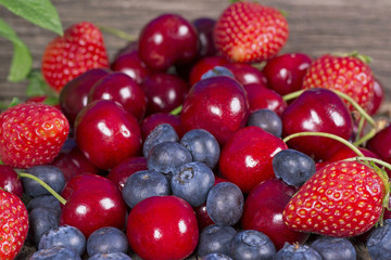 Wild berries and cherries
