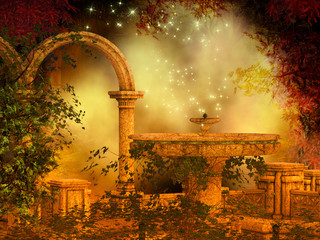fantasy magical forest scene