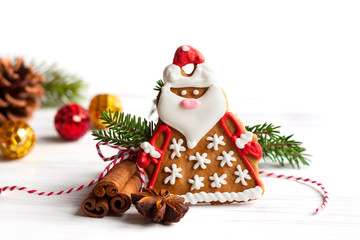 Fototapeta na wymiar Gingerbread Santa Claus