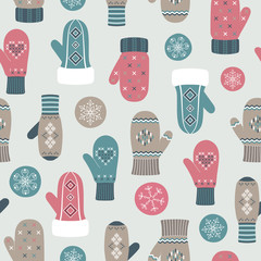 Vintage winter mittens pattern