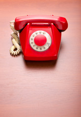 Red retro telephone