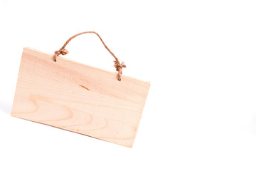 wooden sign isolated on a white background